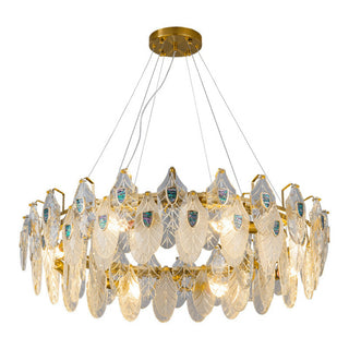 Feather Crystal Abalone Chandelier