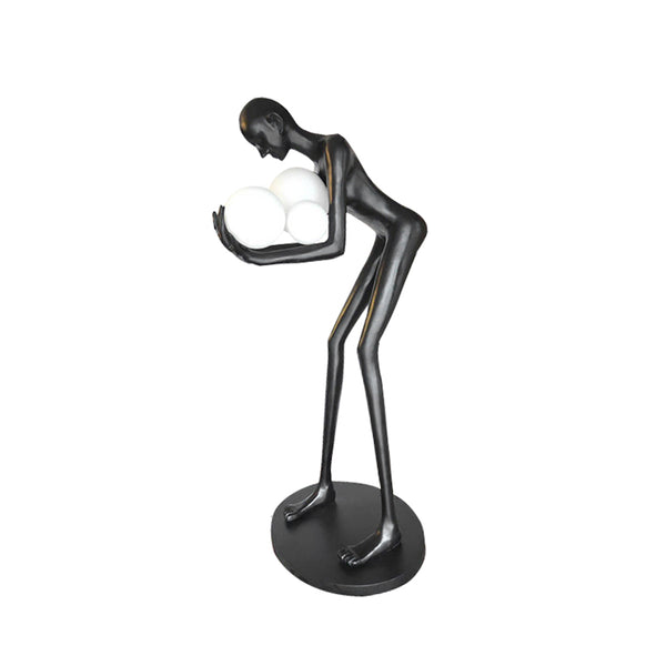 Figure Holding Ball Sculpture Floor Lamp