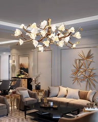 Flower Bloom Branch Brass Chandelier