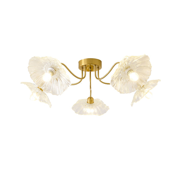 Lotus Leaf Glass Ceiling Lamp