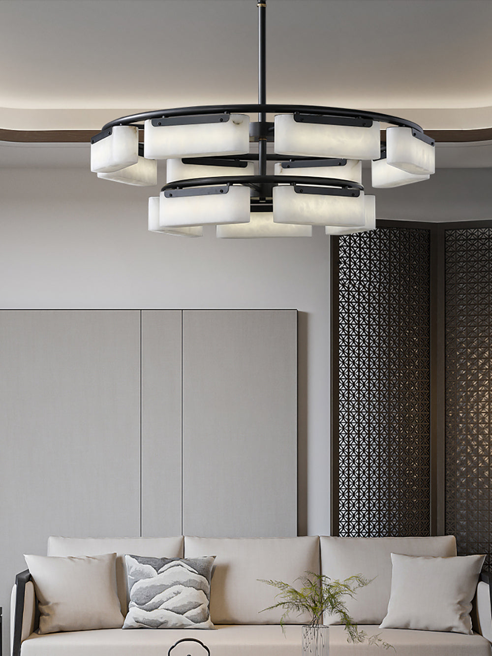 Alabaster Fusion Black Chandelier