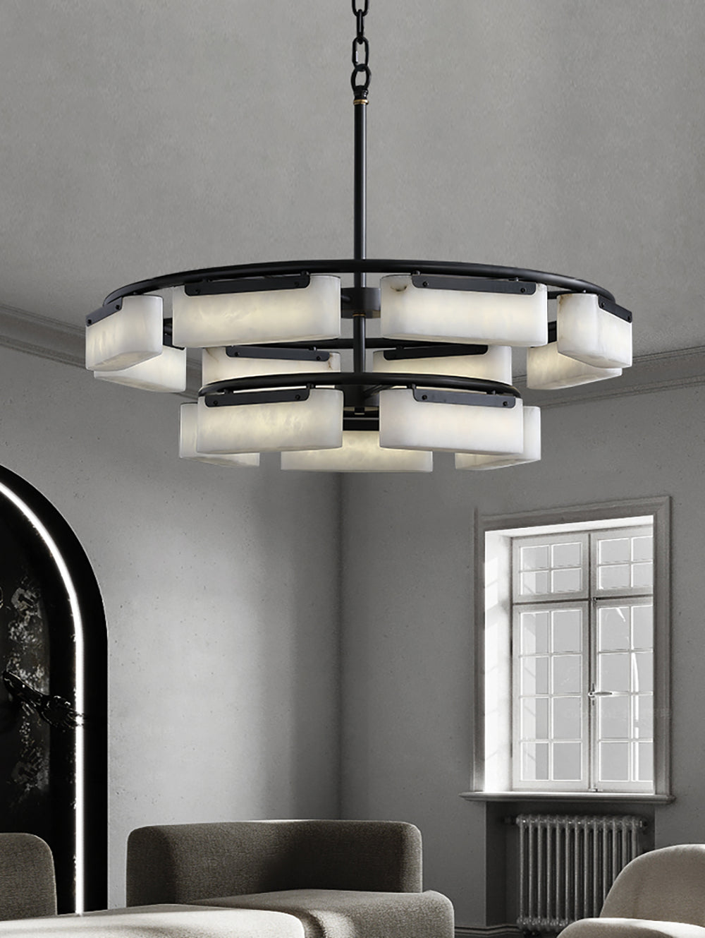 Alabaster Fusion Black Chandelier