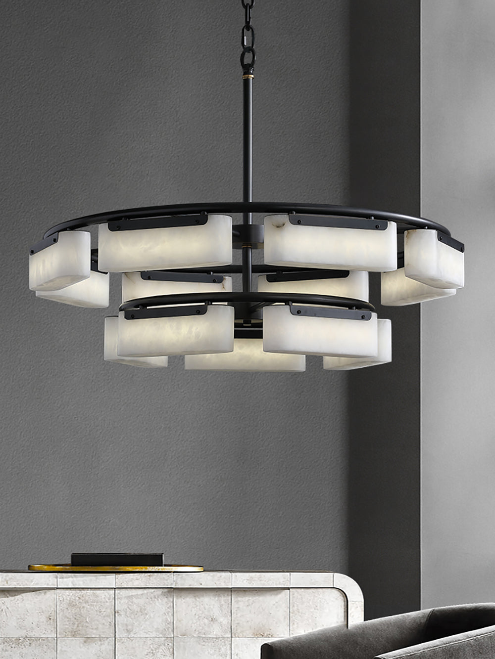 Alabaster Fusion Black Chandelier