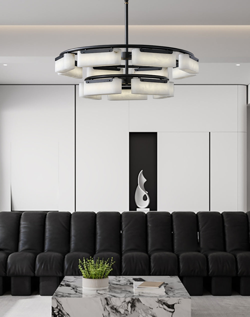 Alabaster Fusion Black Chandelier