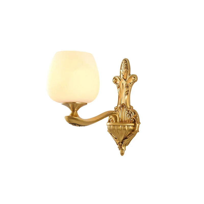 Fyzdlaor American Brass Glass Wall Lamp | Korewolamp