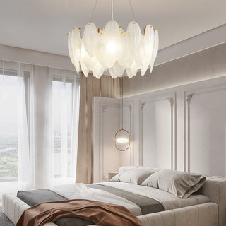 Glass Feather Chandelier
