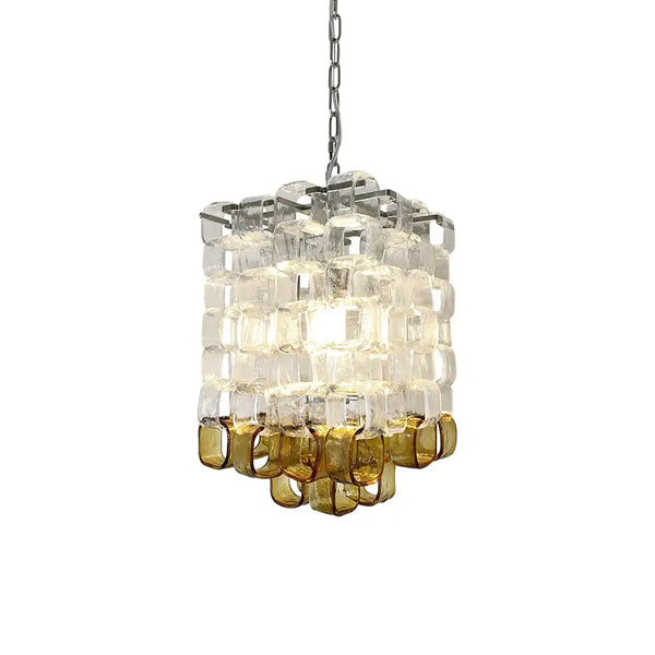 Glass Ice Cubes Transparent Amber Chandelier