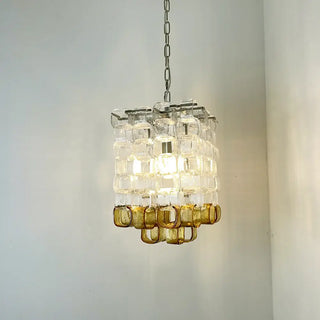 Glass Ice Cubes Transparent Amber Chandelier