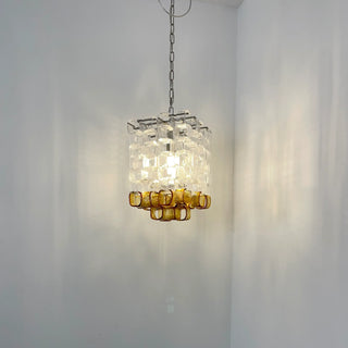 Glass Ice Cubes Transparent Amber Chandelier