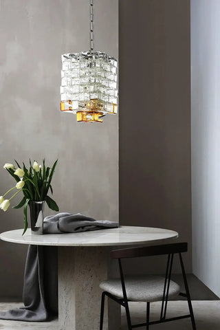 Glass Ice Cubes Transparent Amber Chandelier