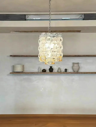 Glass Ice Cubes Transparent Amber Chandelier