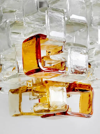 Glass Ice Cubes Transparent Amber Chandelier