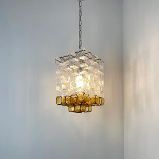 Glass Ice Cubes Transparent Amber Chandelier