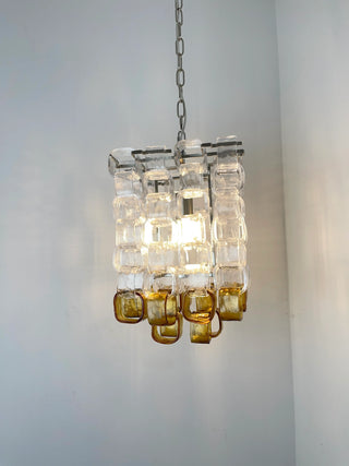 Glass Ice Cubes Transparent Amber Chandelier