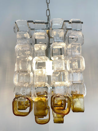 Glass Ice Cubes Transparent Amber Chandelier