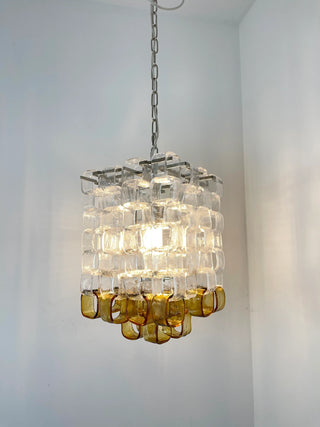 Glass Ice Cubes Transparent Amber Chandelier