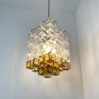 Glass Ice Cubes Transparent Amber Chandelier