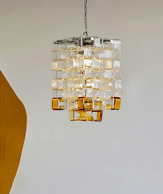 Glass Ice Cubes Transparent Amber Chandelier