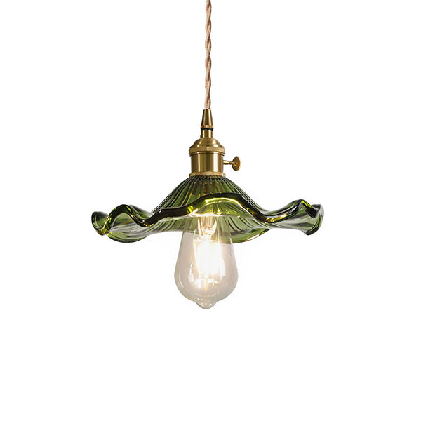 Glass Hibiscus Flower Pendant Light