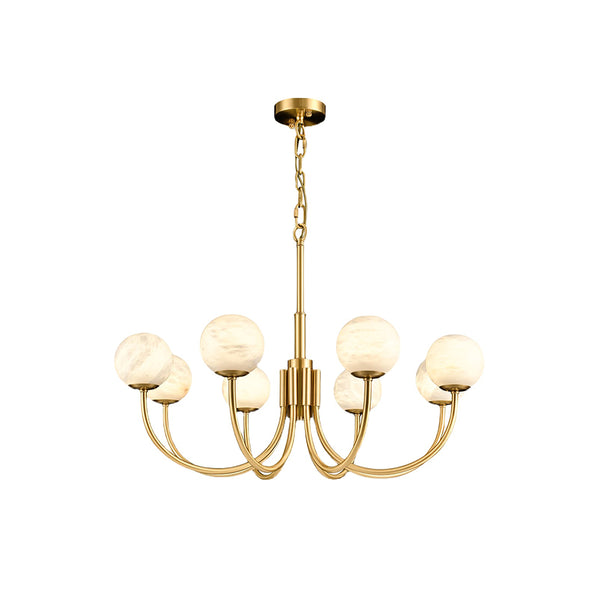 Gold Alabaster Round Chandelier