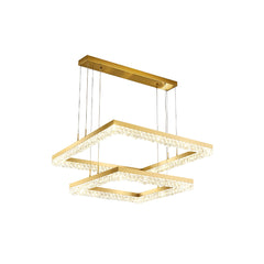 Gold Square Crystal Chandelier