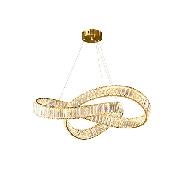 Golden Ring Round Crystal Chandelier