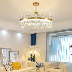 Golden Round Crystal Chandelier