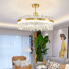 Golden Round Crystal Chandelier