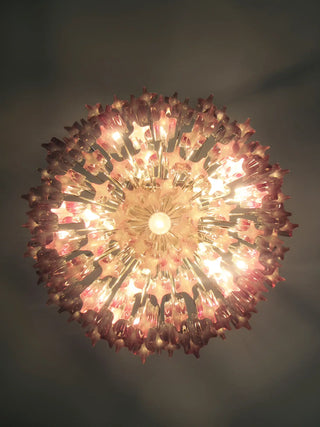 Gorgeous Murano Quadriedri Prisms Amatyst Chandelier