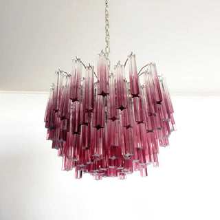 Gorgeous Murano Quadriedri Prisms Amatyst Chandelier