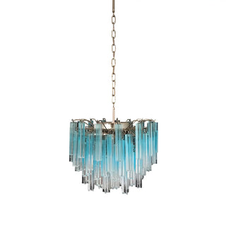 Gorgeous Murano Quadriedri Prisms Blue Chandelier