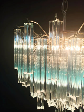 Gorgeous Murano Quadriedri Prisms Blue Chandelier