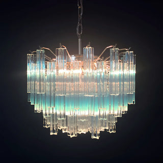 Gorgeous Murano Quadriedri Prisms Blue Chandelier