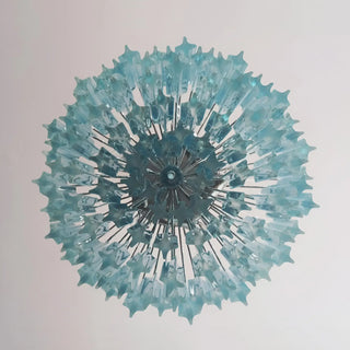 Gorgeous Murano Quadriedri Prisms Blue Chandelier