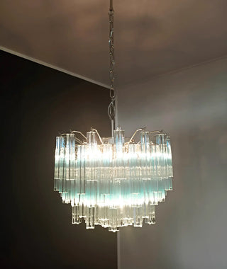 Gorgeous Murano Quadriedri Prisms Blue Chandelier