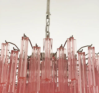 Gorgeous Murano Quadriedri Prisms Pink Chandelier