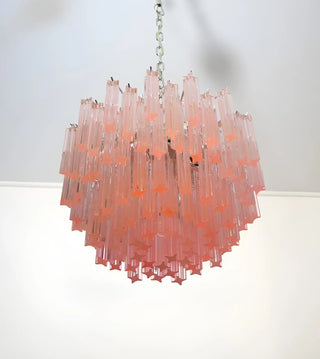 Gorgeous Murano Quadriedri Prisms Pink Chandelier