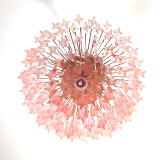 Gorgeous Murano Quadriedri Prisms Pink Chandelier