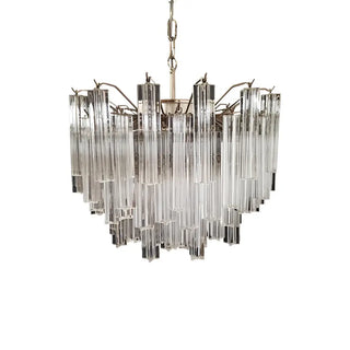 Gorgeous Murano Quadriedri Prisms Transparent Chandelier