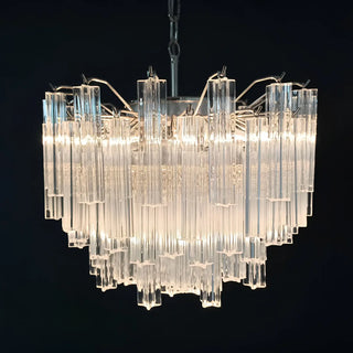 Gorgeous Murano Quadriedri Prisms Transparent Chandelier