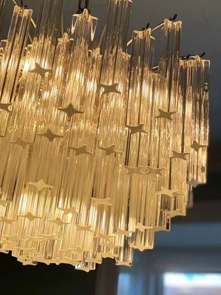 Gorgeous Murano Quadriedri Prisms Transparent Chandelier