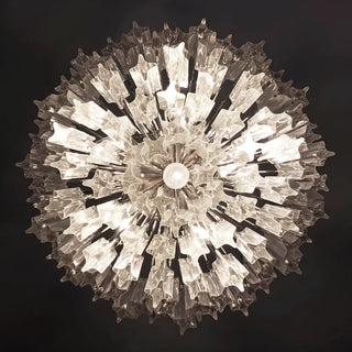 Gorgeous Murano Quadriedri Prisms Transparent Chandelier