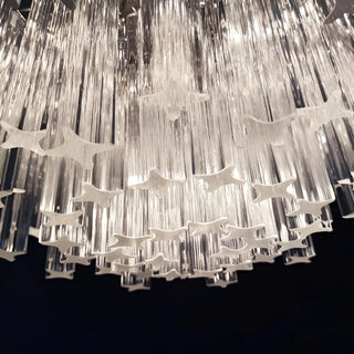 Gorgeous Murano Quadriedri Prisms Transparent Chandelier