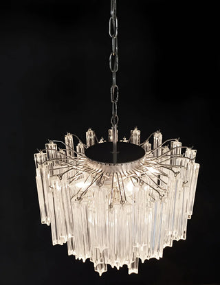 Gorgeous Murano Quadriedri Prisms Transparent Chandelier