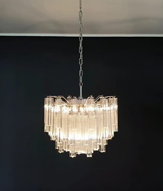 Gorgeous Murano Quadriedri Prisms Transparent Chandelier