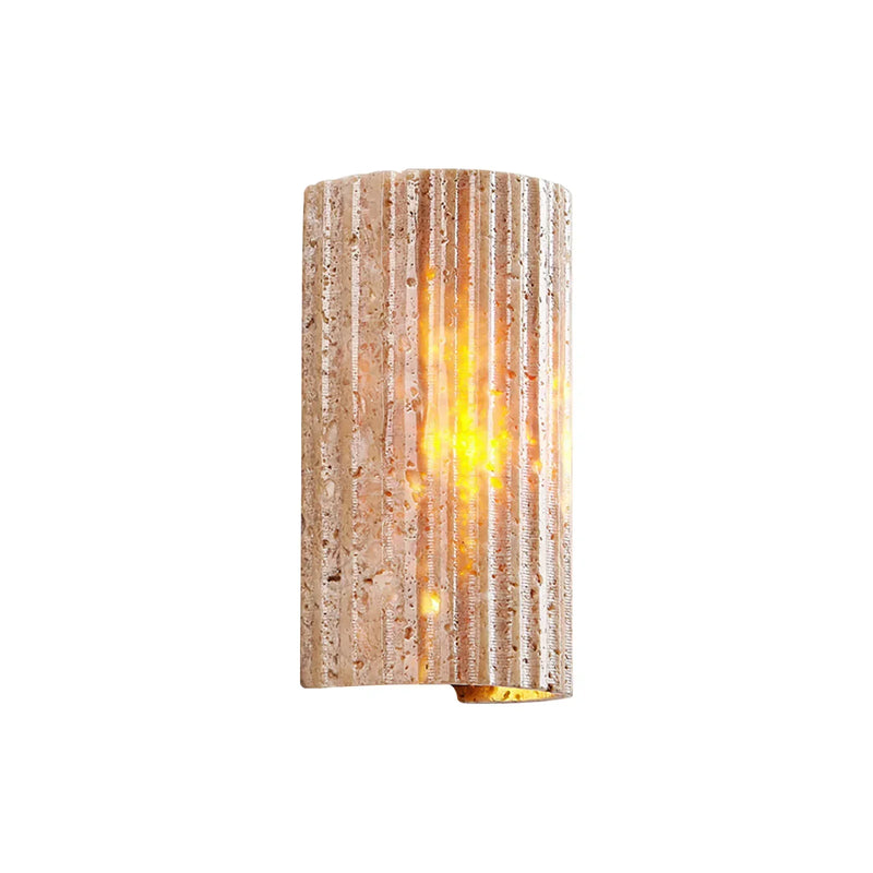 Half-Cylinder Travertine Wall Lamp | Korewolamp