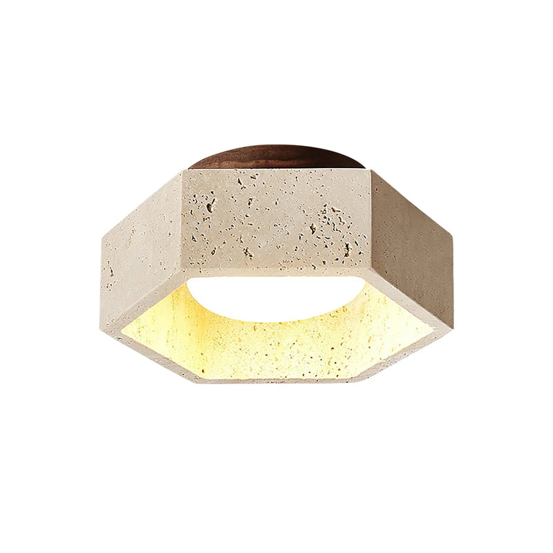Hexagon Travertine Hexa Core Ceiling Light | Korewolamp