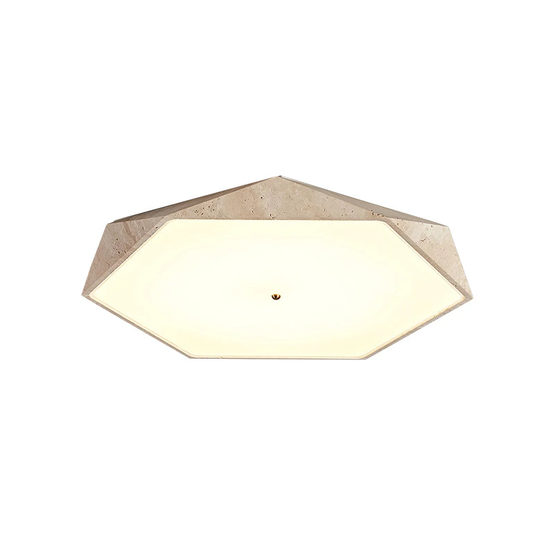 Hexagonal Travertine Lunarc Stone Ceiling Lamp | Korewolamp