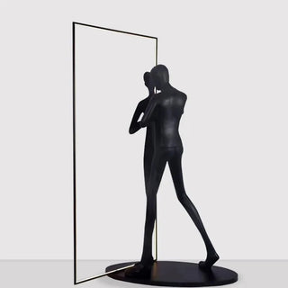 Human Mirror Sculpture Floor Lamp