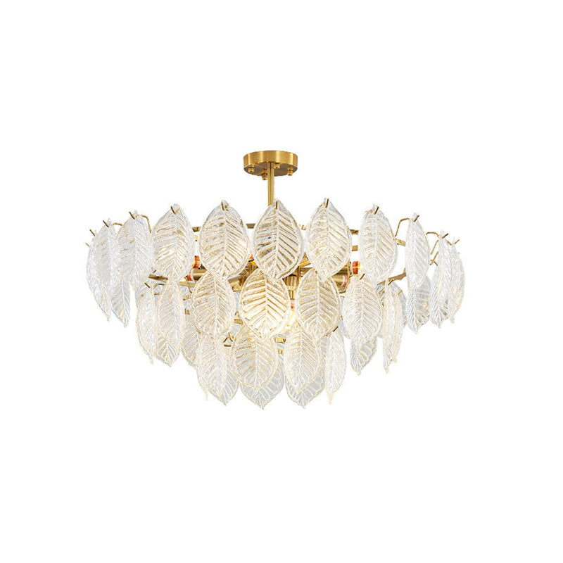 Leaf Shape Glass Modern Chandelier | Korewolamp
